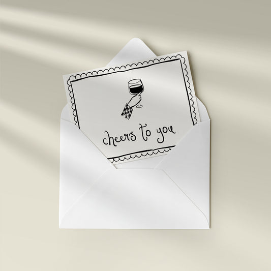 Cheers to You Cards | Set of 3 Modern A2 Celebration Note Cards