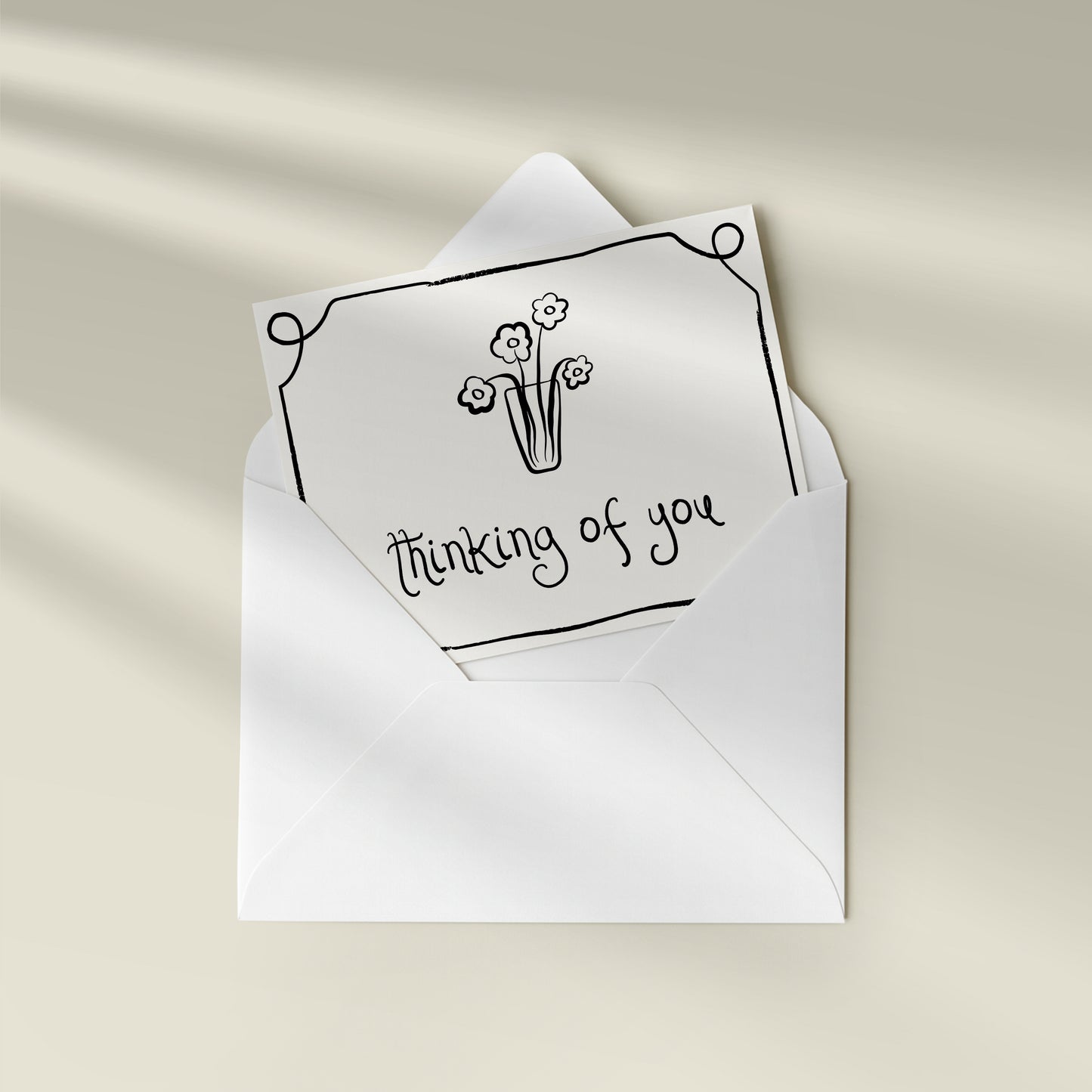 Thinking of You Cards | Set of 3 Modern A2 Thoughtful Note Cards