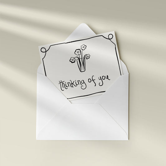 Thinking of You Cards | Set of 3 Modern A2 Thoughtful Note Cards