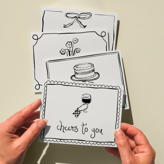 The Essentials Set | Set of 4 A2 Note Cards for All Occasions
